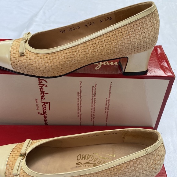 Salvatore Ferragamo 8.5AA CREAMY heels GHIOTTA - Picture 6 of 17